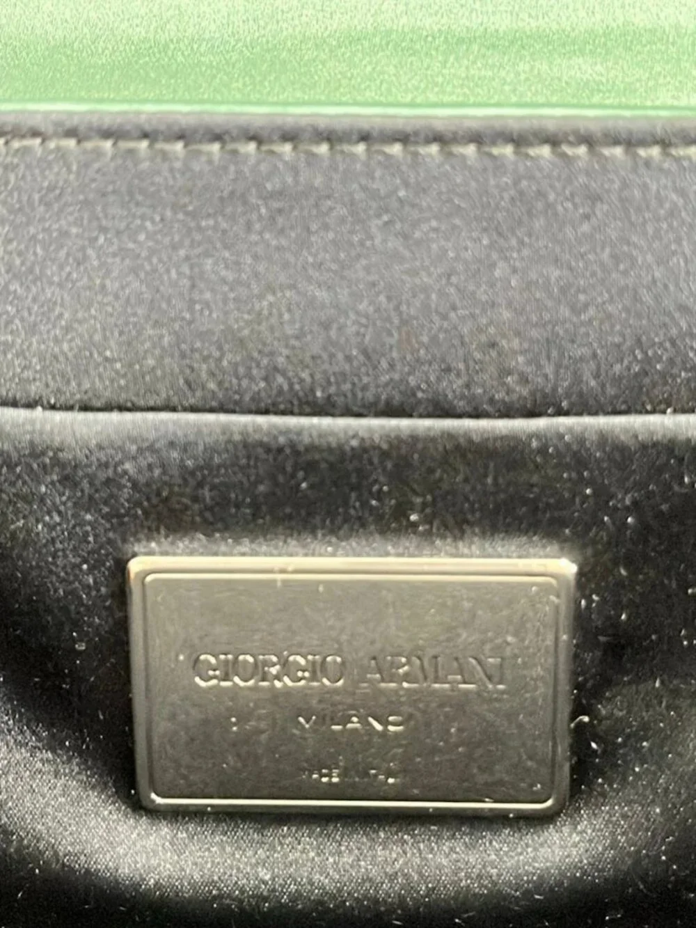 GIORGIOARMANI Green Satin Handbag